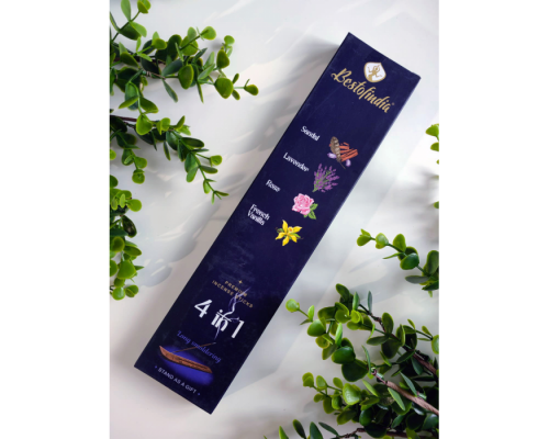 Ароматические Палочки 4 в 1 (Сандал, Лаванда, Роза, Французская Ваниль) с Подставкой 20 шт Bestofindia