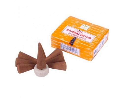 Sandal Ароматические Конусы 12 шт Satya