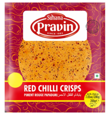 Лепешки из Муки Бобовых Папад с Перцем Чили Papad Red Chilli Crisps 200г Suhana