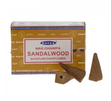 Sandalwood Backflow Ароматические Конусы 10 шт Satya