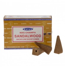 Sandalwood Backflow Ароматические Конусы 10 шт Satya