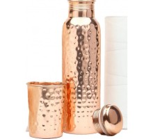 Медная Бутылка со Стаканом Copper Bottle 950 мл Hammered