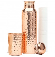 Медная Бутылка со Стаканом Copper Bottle 950 мл Hammered