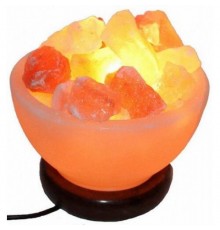 Светильник из Гималайской Кристаллической Соли "Himalayan" Фигура Ваза с Камнями Д 15-17 см Вес 3-4 кг