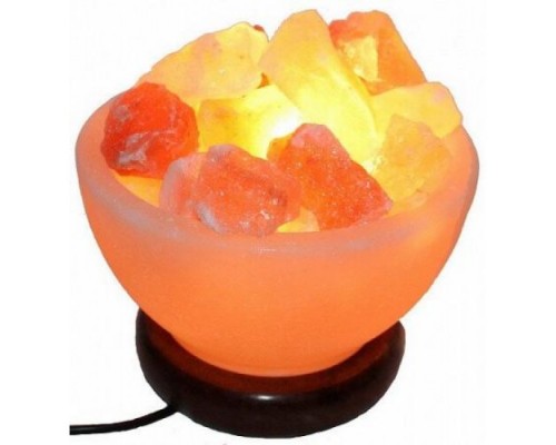 Светильник из Гималайской Кристаллической Соли "Himalayan" Фигура Ваза с Камнями Д 15-17 см Вес 3-4 кг