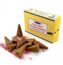 Seven Chakra Backflow Ароматические Конусы 10 шт Satya