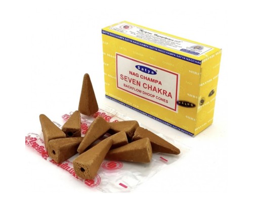 Seven Chakra Backflow Ароматические Конусы 10 шт Satya
