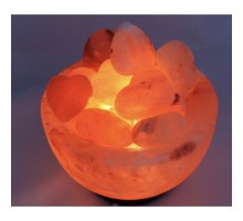 Светильник из Гималайской Кристаллической Соли "Himalayan" Фигура Ваза с Сердцами Д 15-17 см Вес 4-5 кг