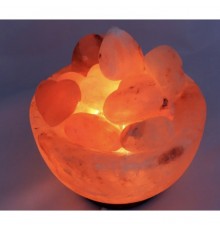 Светильник из Гималайской Кристаллической Соли "Himalayan" Фигура Ваза с Сердцами Д 15-17 см Вес 4-5 кг