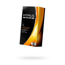 Презервативы Vitalis, premium, ribbed, ребристые, 18 см, 5,2 см, 12 шт.